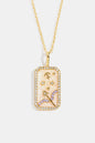 Rhinestone Constellation Pendant Copper Necklace