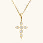 925 Sterling Silver Moissanite Cross Pendant Necklace