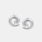 Titanium Steel Zircon Spiral Shape Earrings