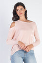 UNIQ Cold Shoulder Long Sleeve Knit Top